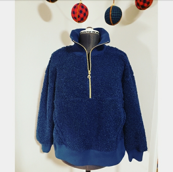 JoyLab Blue Sherpa Pullover - Picture 2 of 7